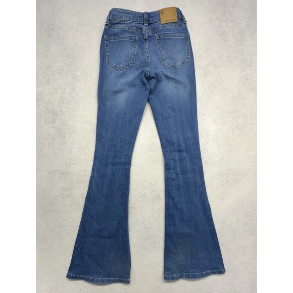 Austin Landing Womens Star Flare Jeans Size 00 Blue Stretch Crystal Western - Picture 9 of 12